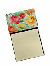 Load image into Gallery viewer, Ranunculus in Watercolor Sticky Note Holder- Refiilable Desk Accessory Note Pad