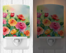 Load image into Gallery viewer, Roses in Watercolor Ceramic Night Light