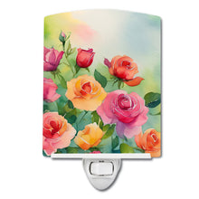 Load image into Gallery viewer, Roses in Watercolor Ceramic Night Light
