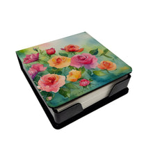 Load image into Gallery viewer, Roses in Watercolor PU Leather Note Paper Holder