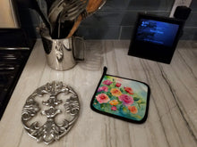 Load image into Gallery viewer, Roses in Watercolor Pot Holders - Set of 2 Decorative Kitchen Helpers | Made in the USA
