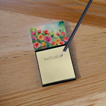 Load image into Gallery viewer, Roses in Watercolor Sticky Note Holder- Refiilable Desk Accessory Note Pad