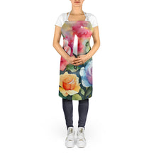 Load image into Gallery viewer, Roses in Watercolor Apron – Artist-Designed Kitchen, BBQ &amp; Craft Apron