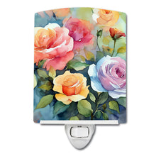 Load image into Gallery viewer, Roses in Watercolor Ceramic Night Light