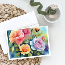 Load image into Gallery viewer, Roses in Watercolor Greeting Cards -  Blank Note Cards – 8-Pack of Artist-Designed Cards with Envelopes