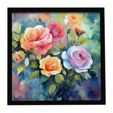 Load image into Gallery viewer, Roses in Watercolor Framed Metal Print