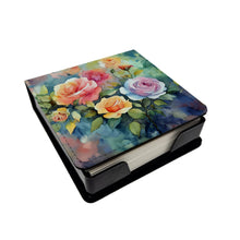 Load image into Gallery viewer, Roses in Watercolor PU Leather Note Paper Holder