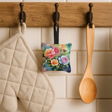 Load image into Gallery viewer, Roses in Watercolor Hanging Square Fabric Ornament 3.5 × 3.5