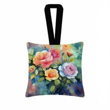 Load image into Gallery viewer, Roses in Watercolor Hanging Square Fabric Ornament 3.5 × 3.5