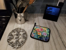 Load image into Gallery viewer, Roses in Watercolor Pot Holders - Set of 2 Decorative Kitchen Helpers | Made in the USA