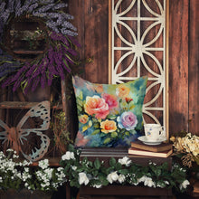 Load image into Gallery viewer, Roses in Watercolor Throw Pillow