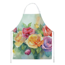 Load image into Gallery viewer, Roses in Watercolor Apron – Artist-Designed Kitchen, BBQ &amp; Craft Apron
