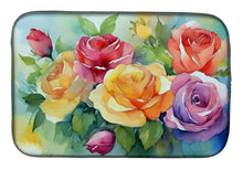 Load image into Gallery viewer, Roses in Watercolor Dish Drying Mat