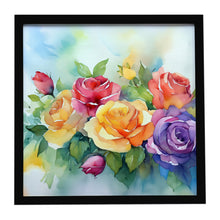 Load image into Gallery viewer, Roses in Watercolor Framed Metal Print
