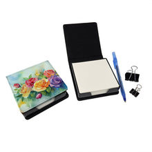 Load image into Gallery viewer, Roses in Watercolor PU Leather Note Paper Holder