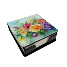 Load image into Gallery viewer, Roses in Watercolor PU Leather Note Paper Holder