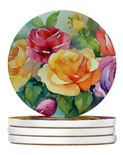 Load image into Gallery viewer, Roses in Watercolor Large Sandstone Coasters Pack of 4