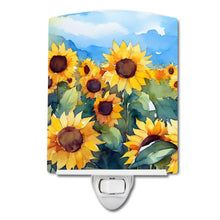 Load image into Gallery viewer, Sunflowers in Watercolor Ceramic Night Light