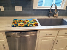 Load image into Gallery viewer, Sunflowers in Watercolor Dish Drying Mat