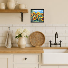 Load image into Gallery viewer, Sunflowers in Watercolor Framed Metal Print