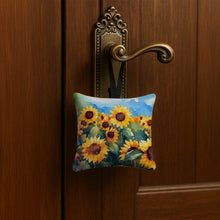Load image into Gallery viewer, Sunflowers in Watercolor Hanging Square Fabric Ornament 3.5 × 3.5