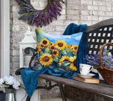 Load image into Gallery viewer, Sunflowers in Watercolor Throw Pillow