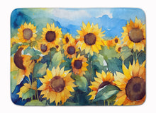 Load image into Gallery viewer, Sunflowers in Watercolor Memory Foam Kitchen Mat