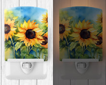 Load image into Gallery viewer, Sunflowers in Watercolor Ceramic Night Light