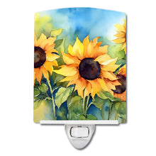 Load image into Gallery viewer, Sunflowers in Watercolor Ceramic Night Light