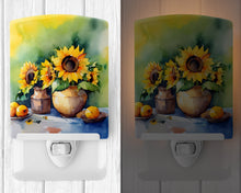 Load image into Gallery viewer, Sunflowers in Watercolor Ceramic Night Light
