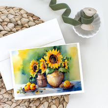 Load image into Gallery viewer, Sunflowers in Watercolor Greeting Cards -  Blank Note Cards – 8-Pack of Artist-Designed Cards with Envelopes