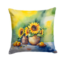 Load image into Gallery viewer, Sunflowers in Watercolor Throw Pillow