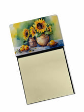 Load image into Gallery viewer, Sunflowers in Watercolor Sticky Note Holder- Refiilable Desk Accessory Note Pad