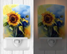 Load image into Gallery viewer, Sunflowers in Watercolor Ceramic Night Light