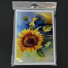 Load image into Gallery viewer, Sunflowers in Watercolor Greeting Cards -  Blank Note Cards – 8-Pack of Artist-Designed Cards with Envelopes