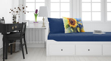 Load image into Gallery viewer, Sunflowers in Watercolor Fabric Standard Pillowcase – Artistic Decorative Front, White Back