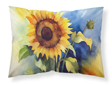 Load image into Gallery viewer, Sunflowers in Watercolor Fabric Standard Pillowcase – Artistic Decorative Front, White Back