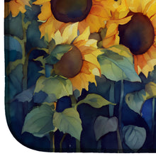Load image into Gallery viewer, Sunflowers in Watercolor Dish Drying Mat