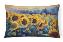 Load image into Gallery viewer, Sunflowers in Watercolor Fabric Decorative Pillow