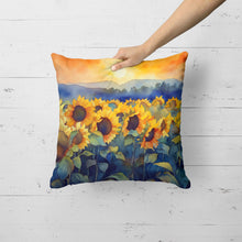 Load image into Gallery viewer, Sunflowers in Watercolor Throw Pillow