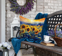 Load image into Gallery viewer, Sunflowers in Watercolor Throw Pillow