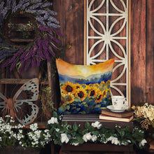 Load image into Gallery viewer, Sunflowers in Watercolor Throw Pillow