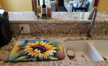 Load image into Gallery viewer, Sunflowers in Watercolor Dish Drying Mat