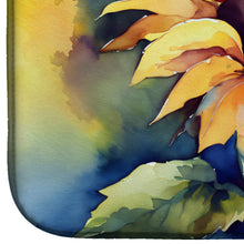 Load image into Gallery viewer, Sunflowers in Watercolor Dish Drying Mat