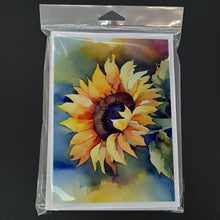 Load image into Gallery viewer, Sunflowers in Watercolor Greeting Cards -  Blank Note Cards – 8-Pack of Artist-Designed Cards with Envelopes