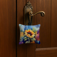 Load image into Gallery viewer, Sunflowers in Watercolor Hanging Square Fabric Ornament 3.5 × 3.5