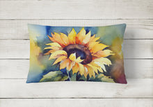 Load image into Gallery viewer, Sunflowers in Watercolor Fabric Decorative Pillow