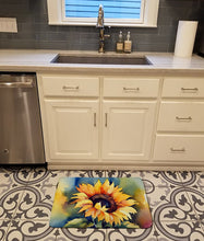 Load image into Gallery viewer, Sunflowers in Watercolor Memory Foam Kitchen Mat