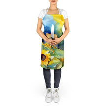 Load image into Gallery viewer, Sunflowers in Watercolor Apron – Artist-Designed Kitchen, BBQ &amp; Craft Apron