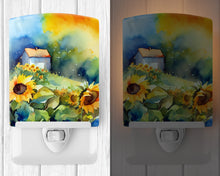 Load image into Gallery viewer, Sunflowers in Watercolor Ceramic Night Light